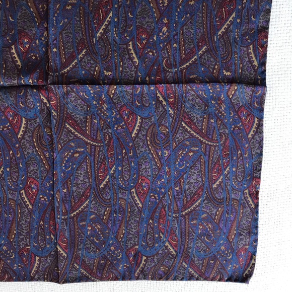 Unisex Paisley Printed Silk Square Scarf Handkerchief - Picture 3 of 4